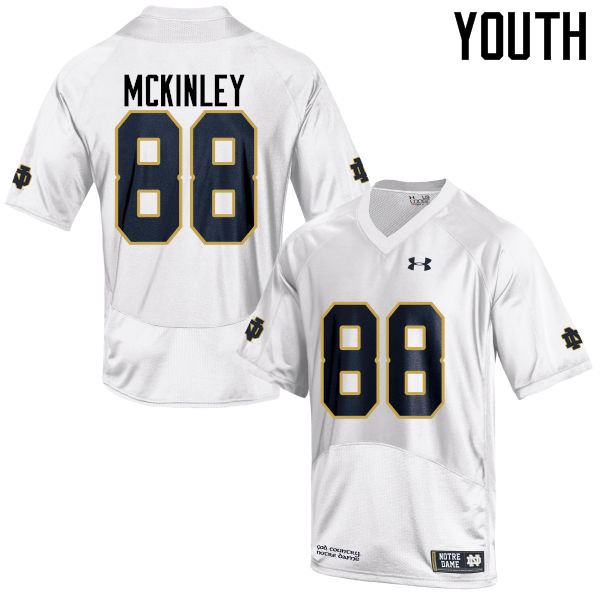 Youth #88 Javon McKinley Notre Dame Fighting Irish College Football Jerseys-White - Click Image to Close
